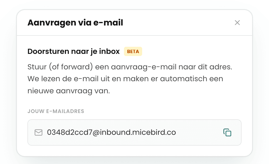 A forwarded request email turning into a request automatically
